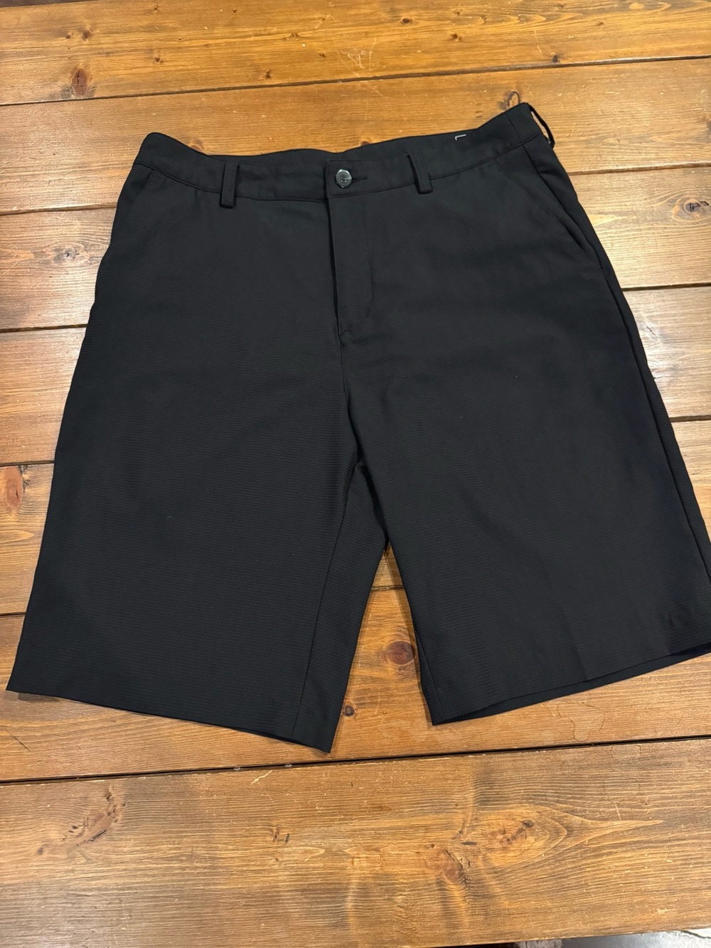 Black Flat Front Golf Shorts